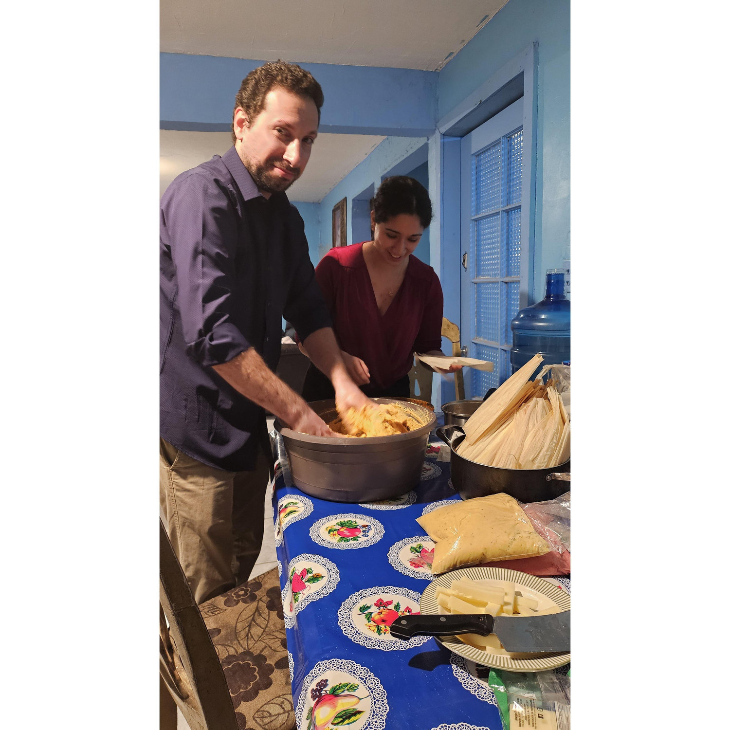 New Year's Eve. Making Tamales.