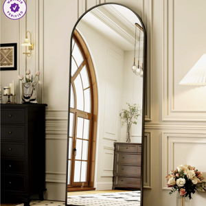 Arch Free Standing Full Length Mirror - Black, 64" x 21"
