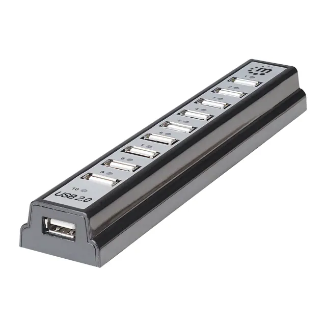 Manhattan® 10-Port USB 2.0 Desktop Hub in Silver