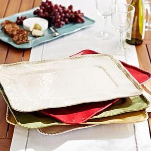 Rope Melamine Rectangular Platter - WHITE