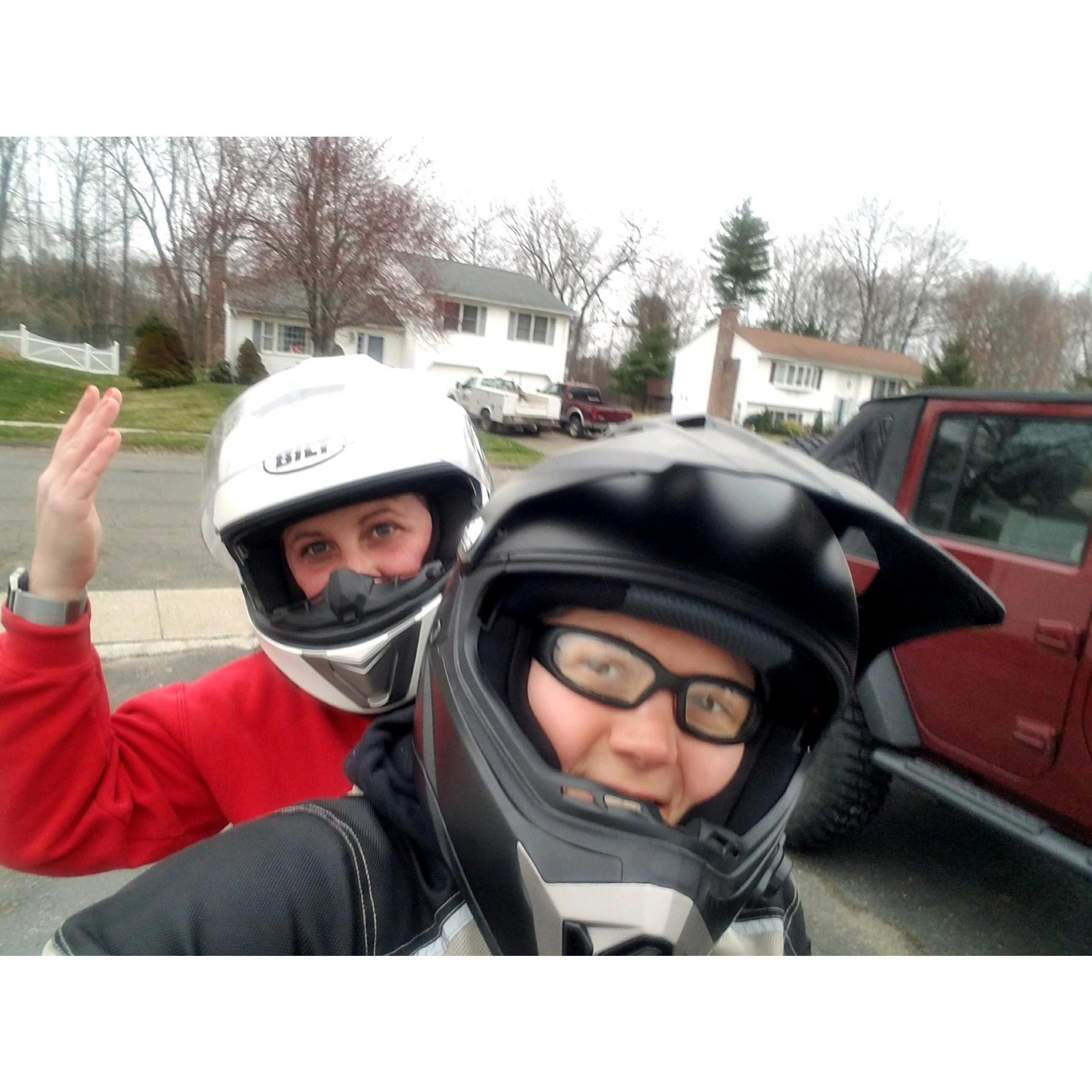 On T's new bike