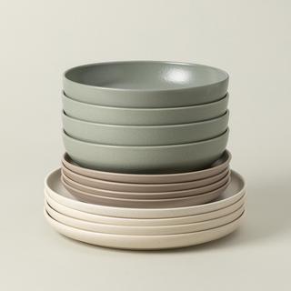 Pacifica 12-Piece Dinnerware Set with Pasta Bowl, Service for 4