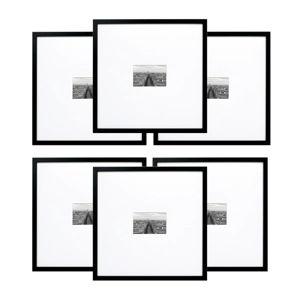 Adie Gallery Wall Wood Frame Set (Set of 6) - Satin Black, 8" x 8"