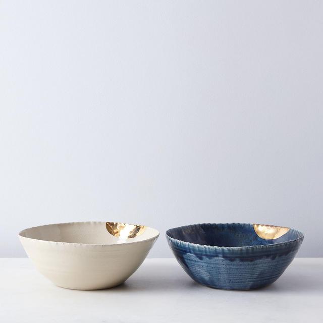 Gold-Dipped Serving Bowls