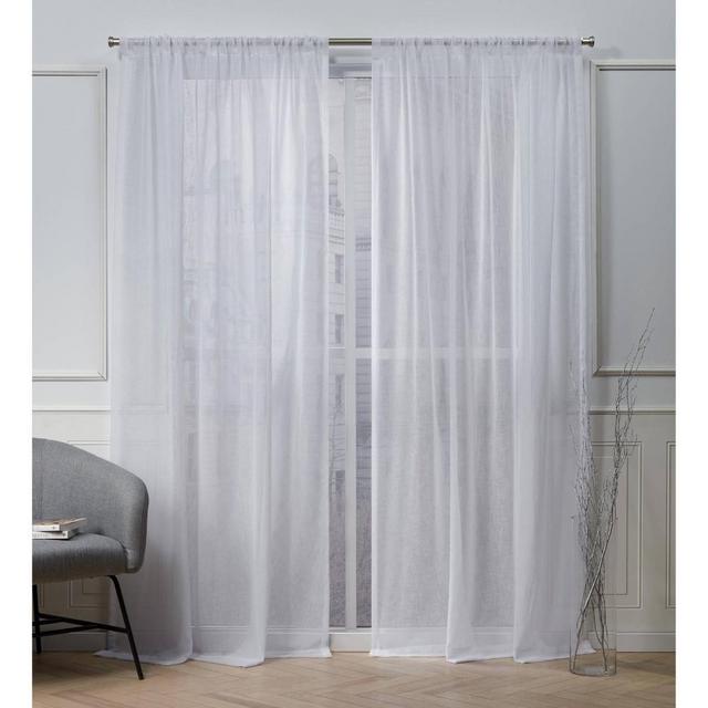 96"x50" Belfry Rod Pocket Sheer Window Curtain Panels White - Nicole Miller