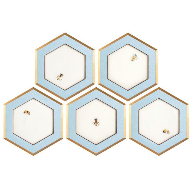 Bumble Bee Hexagon Art - Set of 5