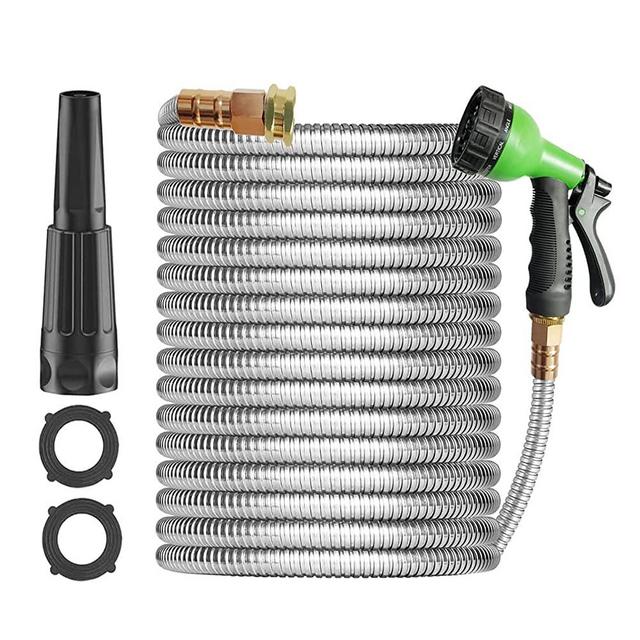 TOONLUPAL Garden Hose 100 ft Heavy Duty Stainless Steel Metal Garden Hoses Water Hose