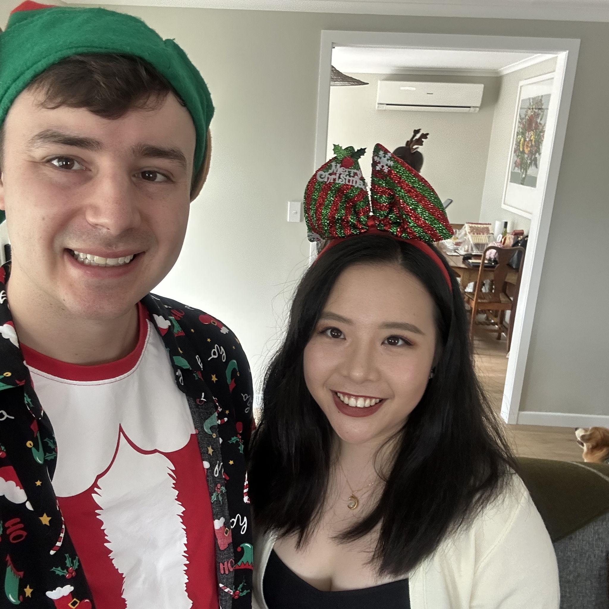 December 2024, Havelock North - Lucia's fourth Christmas with the Russell family! Can you spot the corgi?