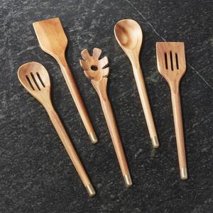 Acacia Utensils with Gold Rim ($9.95 ea)
