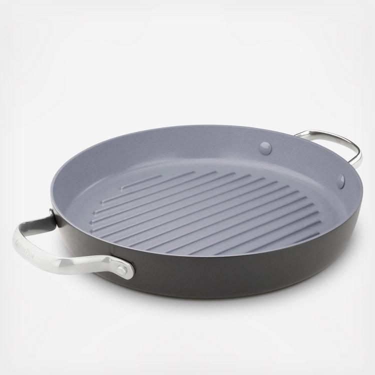 GreenPan Valencia Pro Hard Anodized Healthy Ceramic Nonstick 11 Griddle  Pan, PFAS-Free, Induction, Dishwasher Safe, Oven Safe, Gray 