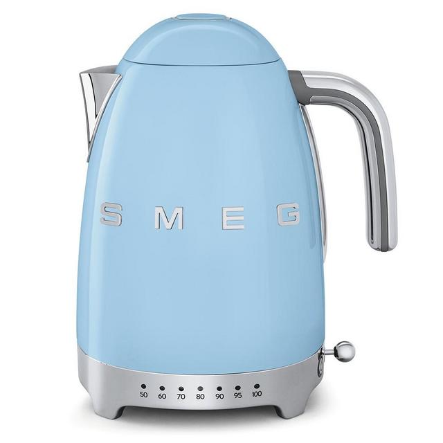 Smeg Variable Temperature Kettle 3D Logo, Pastel Blue