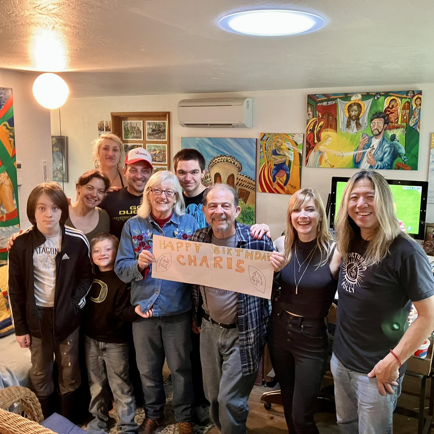 With Bron's family in Eugene, Jan 2023 (sister Charis' birthday)!