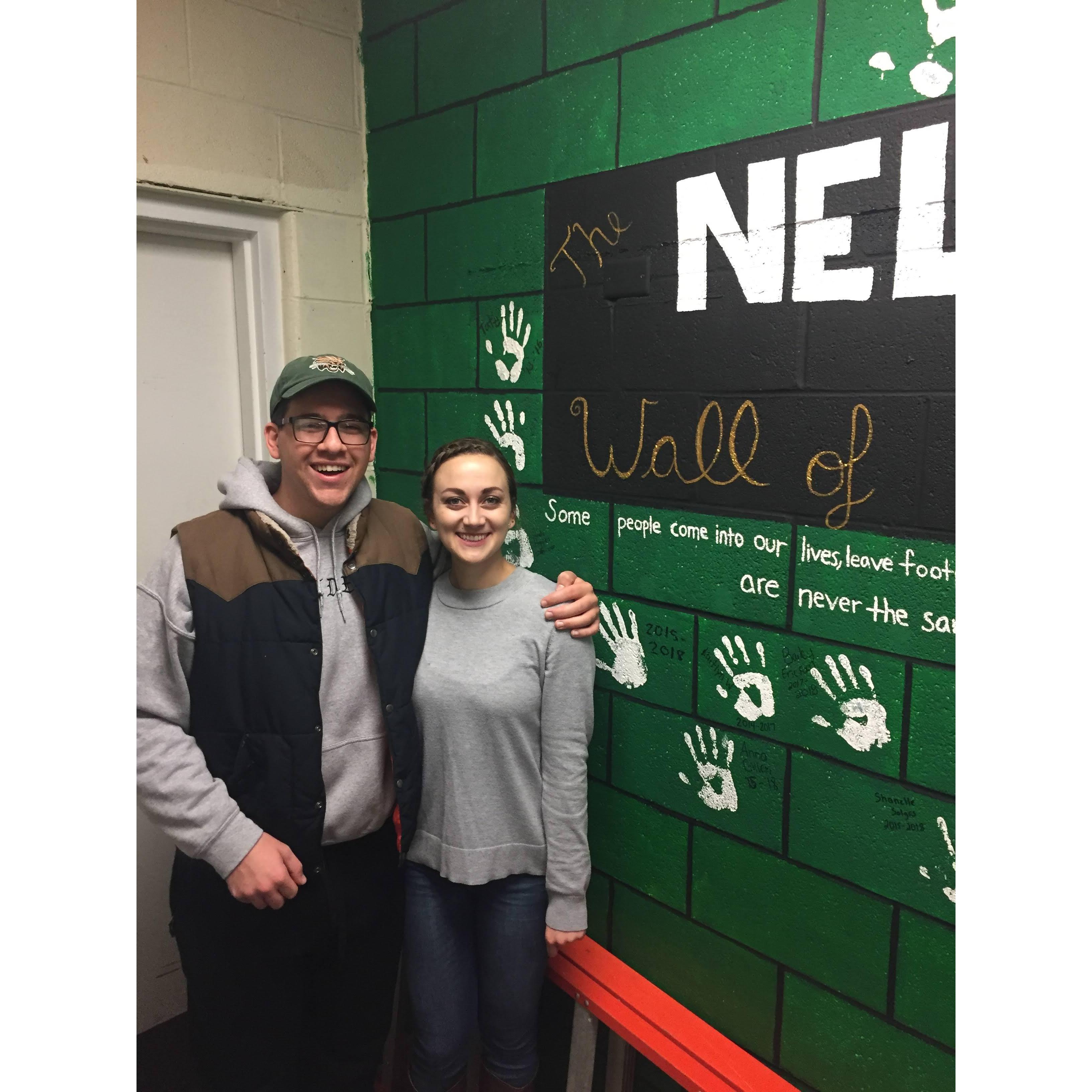 Ben and I got to leave our handprints on the Nelson Dining Hall Wall of Fame! OU Homecoming - Fall 2018.