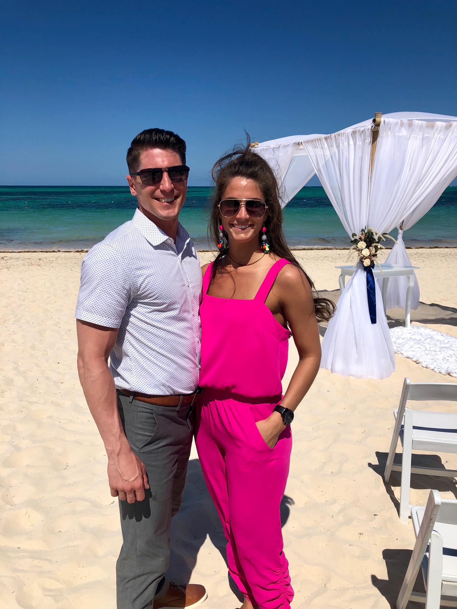 Enjoying the beach in Punta Cana, Dominican Republic to celebrate our friend’s wedding, Casey and Adam.
