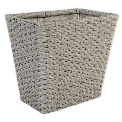 ORG Poly-Rattan Wastebasket in Grey/Light Grey