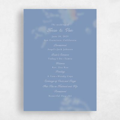 Blue Simple Wedding Program - Ola