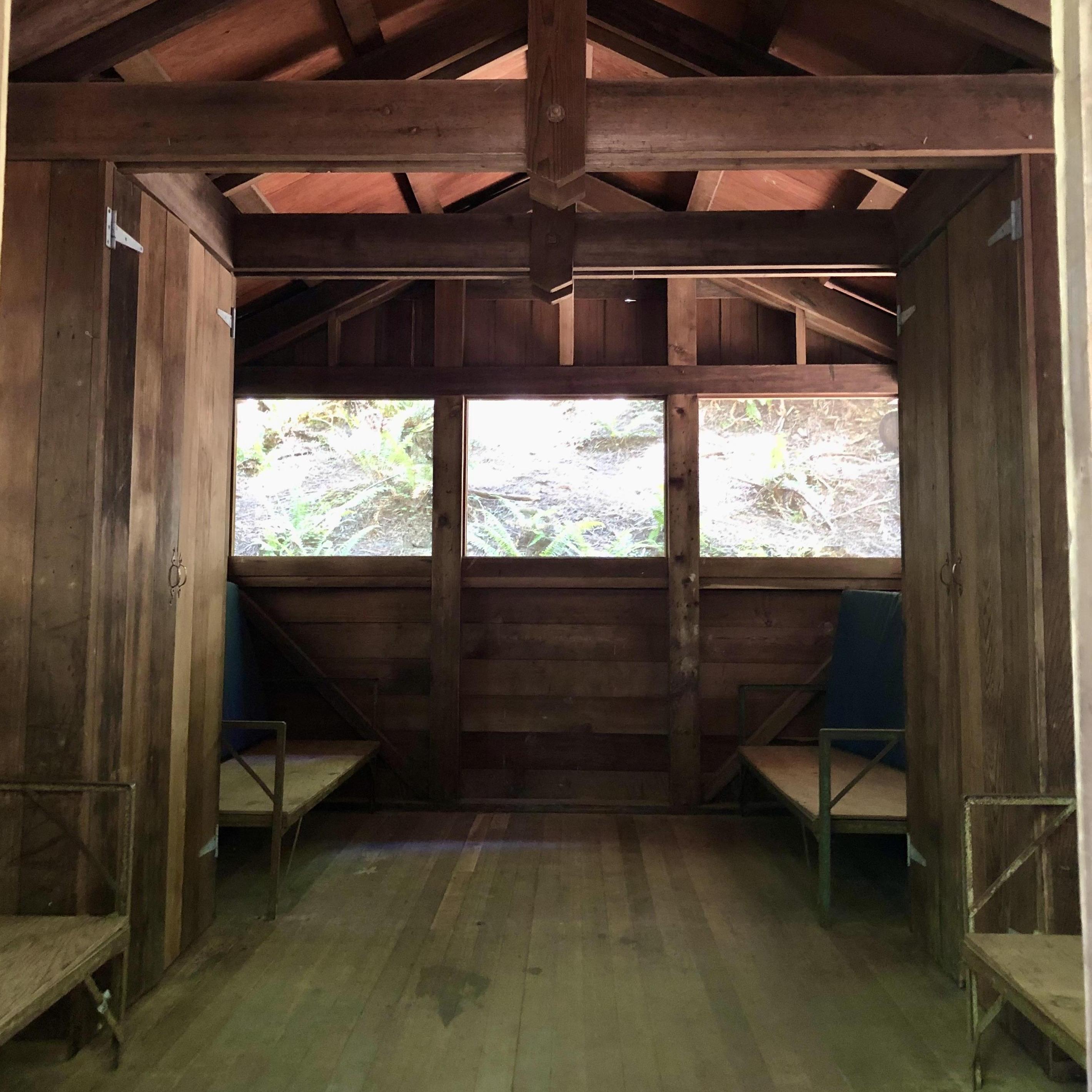 All of the cots will have a mattress pad on them for your stay. Be sure to bring your headlamp and electric lantern as there is no electricity in them. PLEASE: no flames in the cabins!