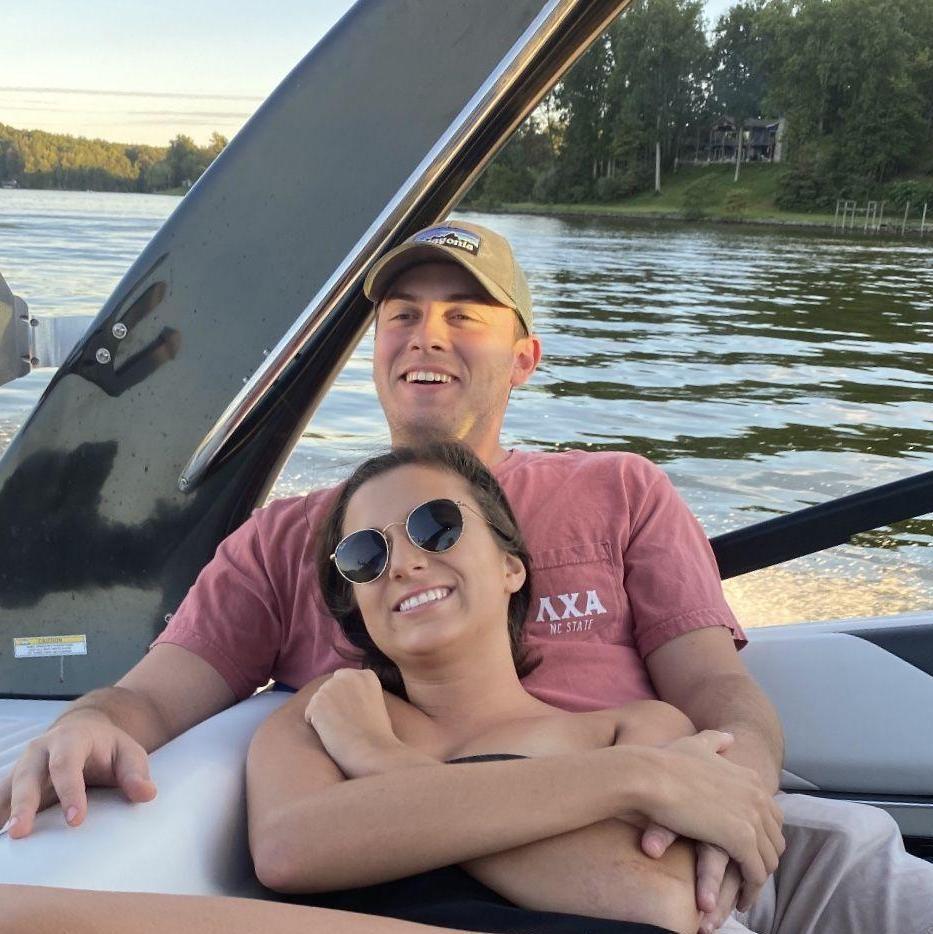 First weekend away together, on the lake with friends