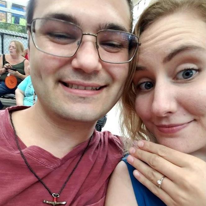 Engaged, in love and in secret! We took the day off to go to the Kentucky State Fair and I slipped on my placeholder ring that belonged to my grandma.