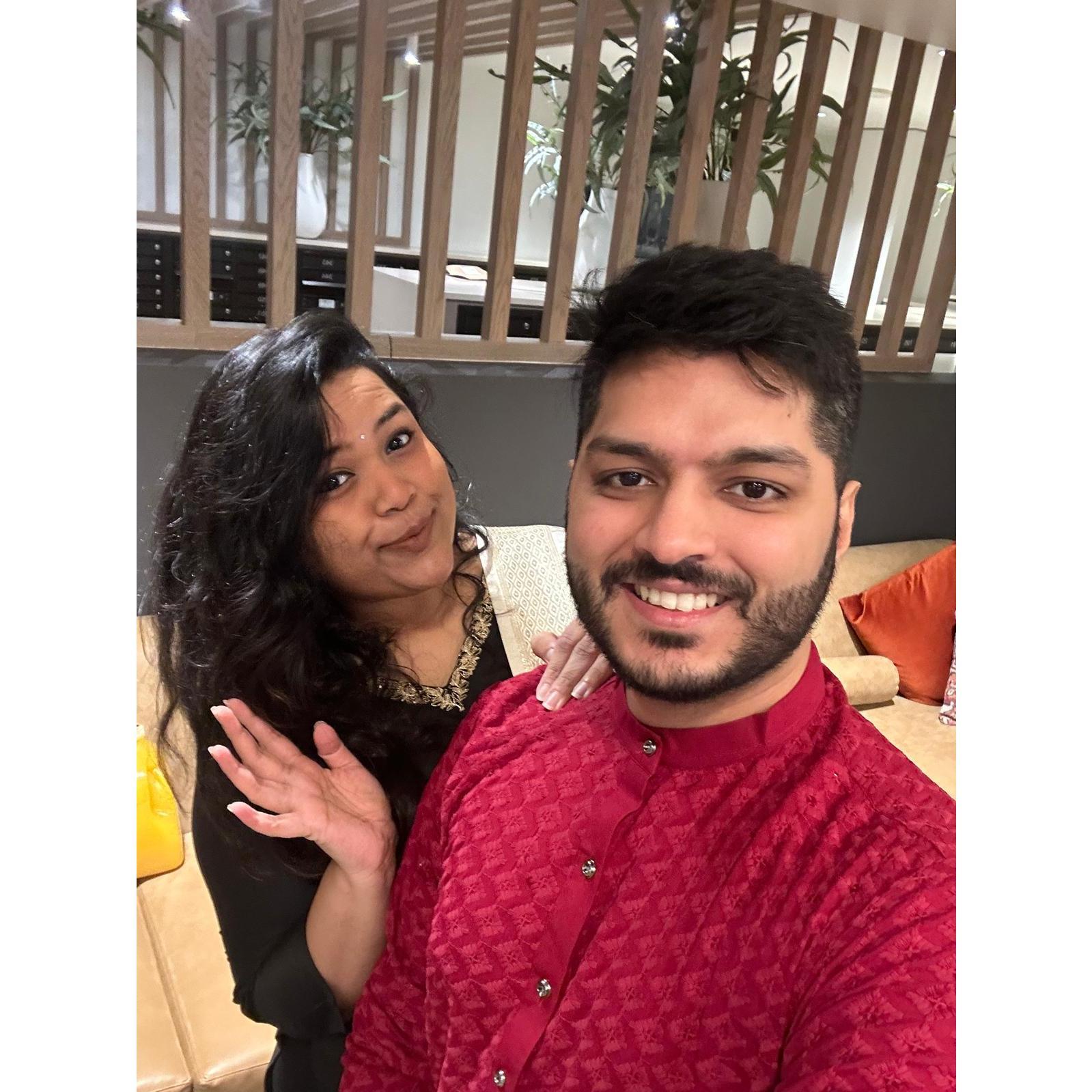 Our first appearance in a Diwali party as a couple