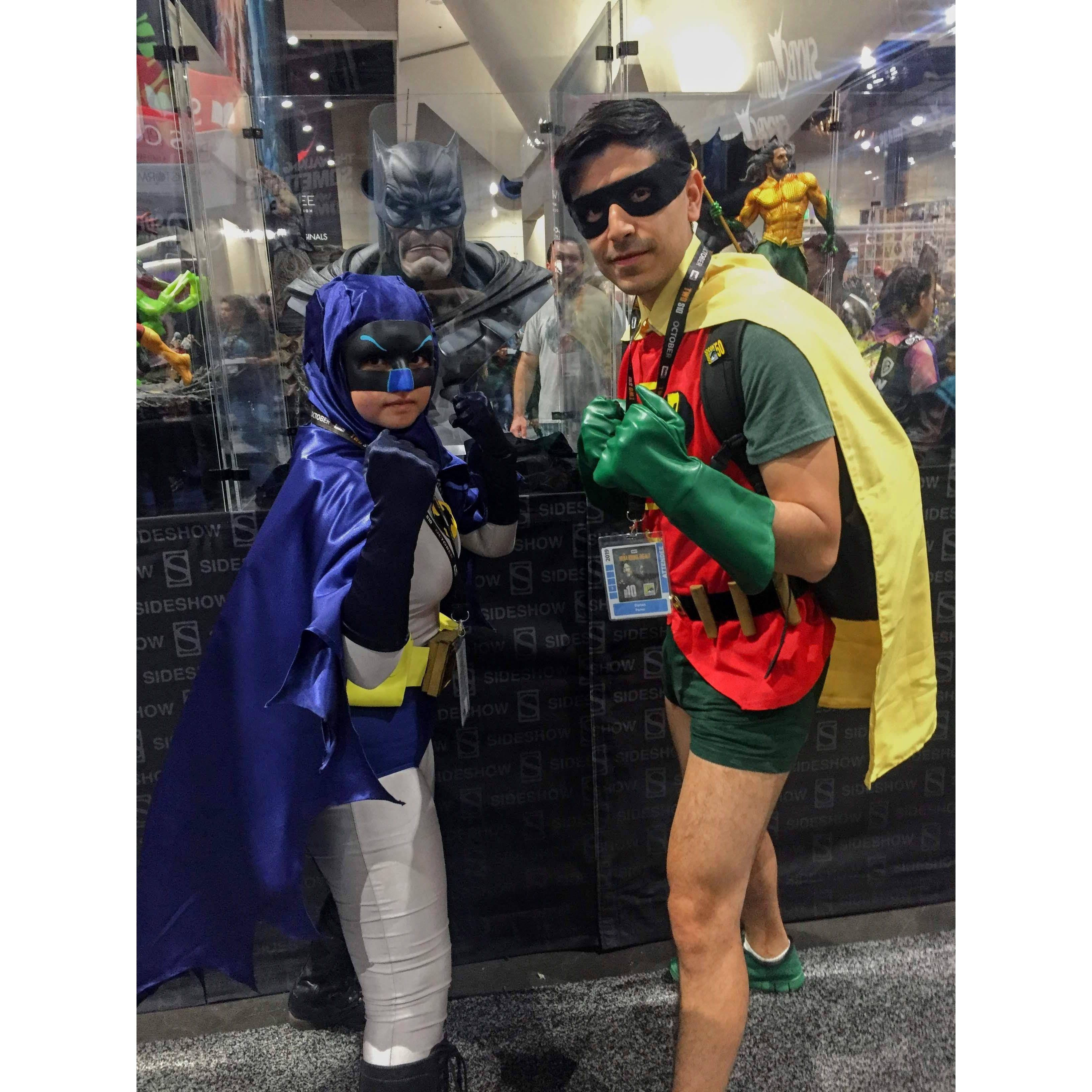 Showing off our costumes at Comic-Con 2019