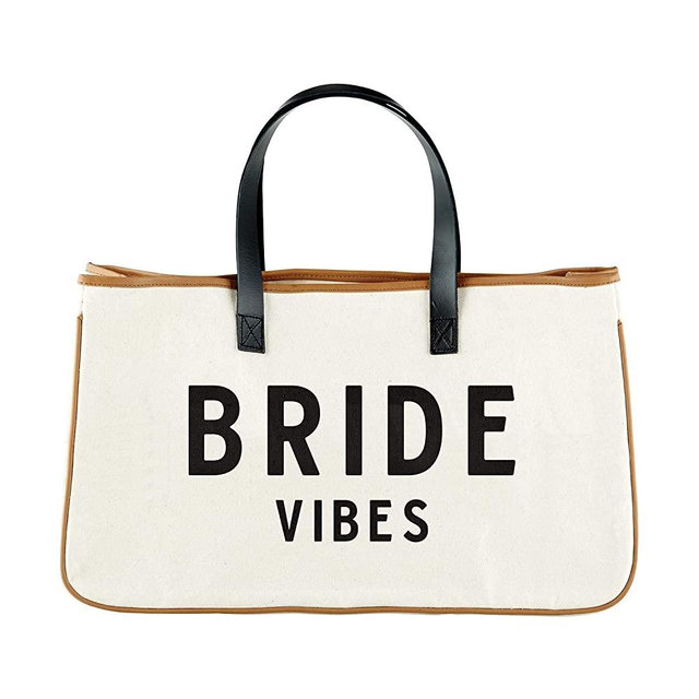 Santa Barbara Designs Studio-Wedding Collection Canvas Tote, Large, Bride Vibes