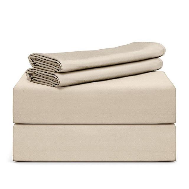TAFTS Bamboo Sheets King Size - 100% Bamboo Viscose Sheet Set - 400TC Bamboo Bed Sheets - 4 Pieces - 17” Deep Pocket - Silk Feel, Cooling, Anti-Static, Hypoallergenic (Nude Beige)