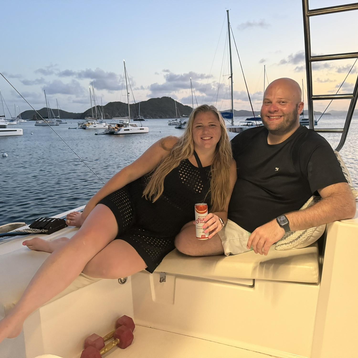 Sunset on the Ad Astra private charter in the British Virgin Islands