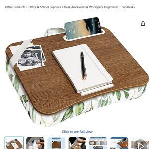 Lap Desk with Phone Holder and Device Ledge - Watercolor Leaves