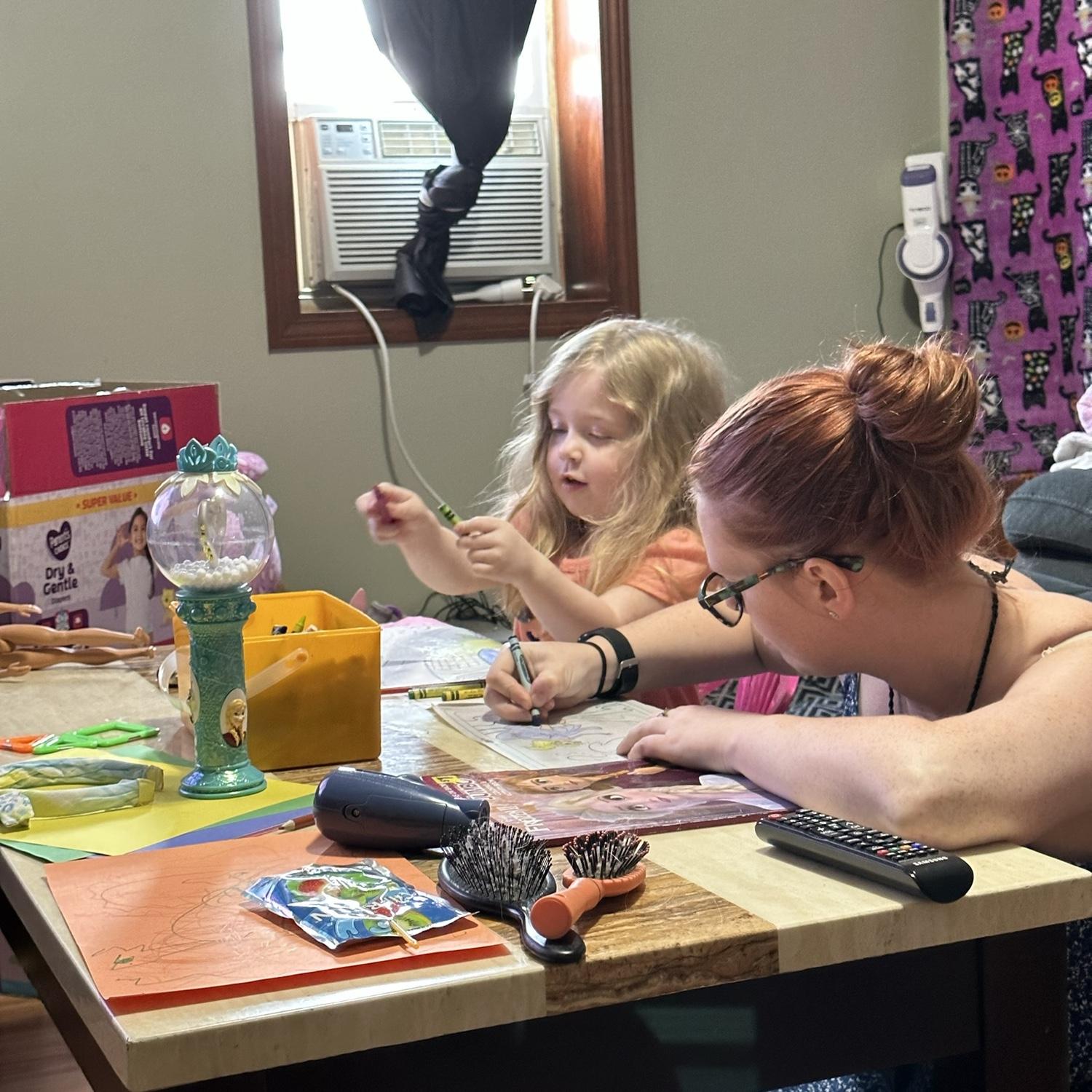 Brianna loves to color and we love spending time with Brianna!