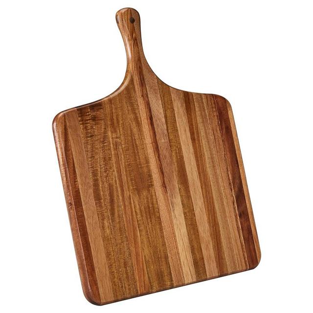 TEIBVG Large Acacia Wood Cutting Board with Handle - Wooden Charcuterie Board, Chopping Board for Kitchen, Meat, Cheese, Vegetable, Fruit and Snack Board, Decorative Serving Board for Counter, 17"x13"
