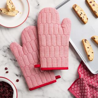 Honeycomb Chambray Oven Mitt, Set of 2