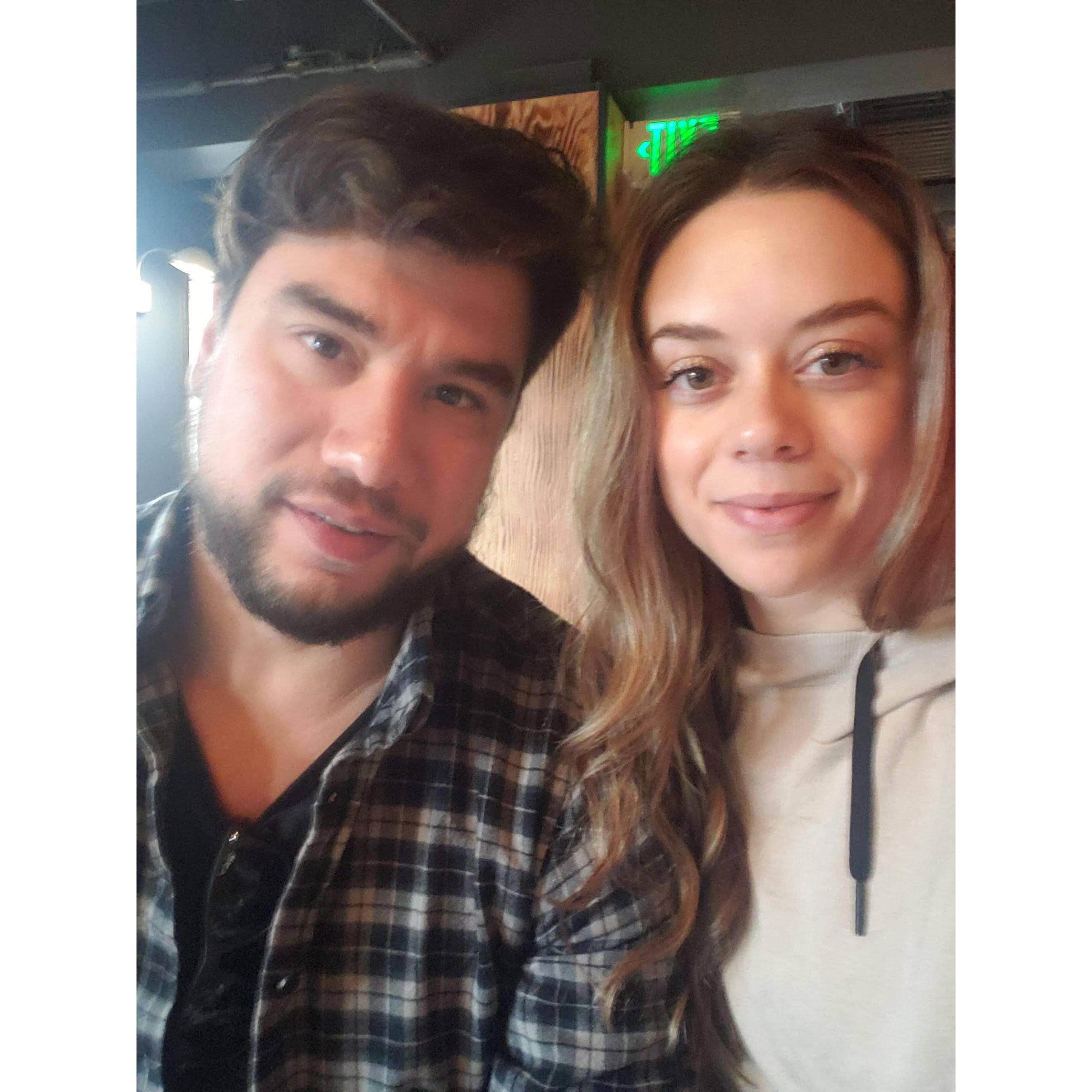 Rachel making Jason take yet another selfie - before they forgot to take any pictures the rest of the day - in Breckenridge. It was FRIGID