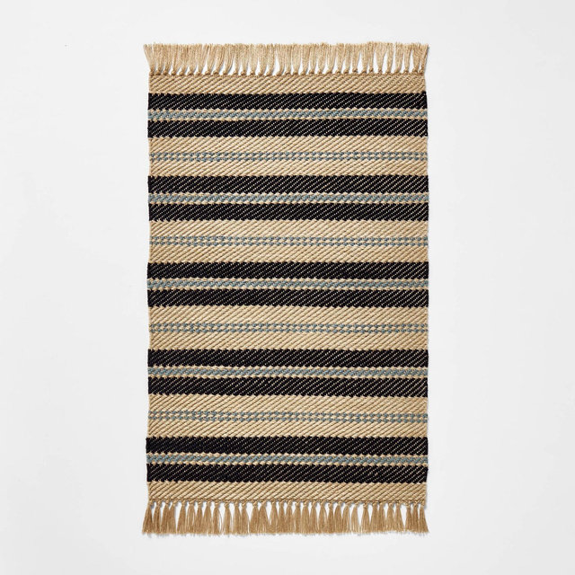 Striped Twill Accent Rug Blue/Tan - Threshold™ designed with Studio McGee