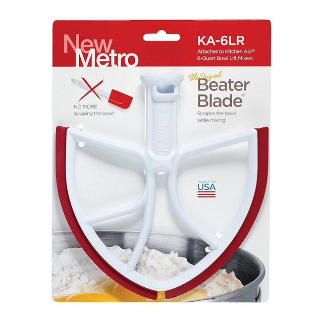 New Metro KA-6LR Original Beater Blade Works w/ Most KitchenAid 6 or 7 Qt Bowl-Lift Stand Mixers, Red