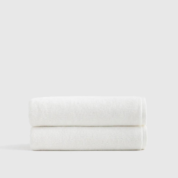 Turkish Ribbed Quick Dry Bath Towel (Set of 2) in White