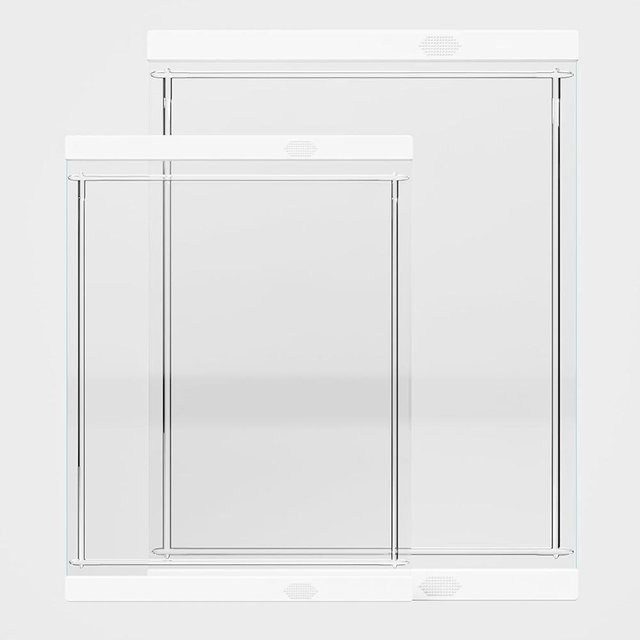 GlassCuisine Tempered Glass Cutting Board Set for Kitchen Counter - Dishwasher Safe with Juice Grooves, Non-Slip Silicone Edges & Beveled Grip - 16"x12" & 12"x8" Serving Tray (White)
