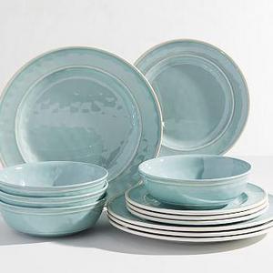 Cabana Melamine, 12 Piece Set - Turquoise