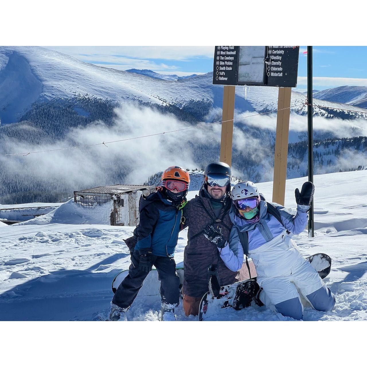 From the tippy top of Winter Park, CO.  Fer and Dave were reluctant to go up their first time, and caught a sight that would take your breath away. I am so proud of my family. <3