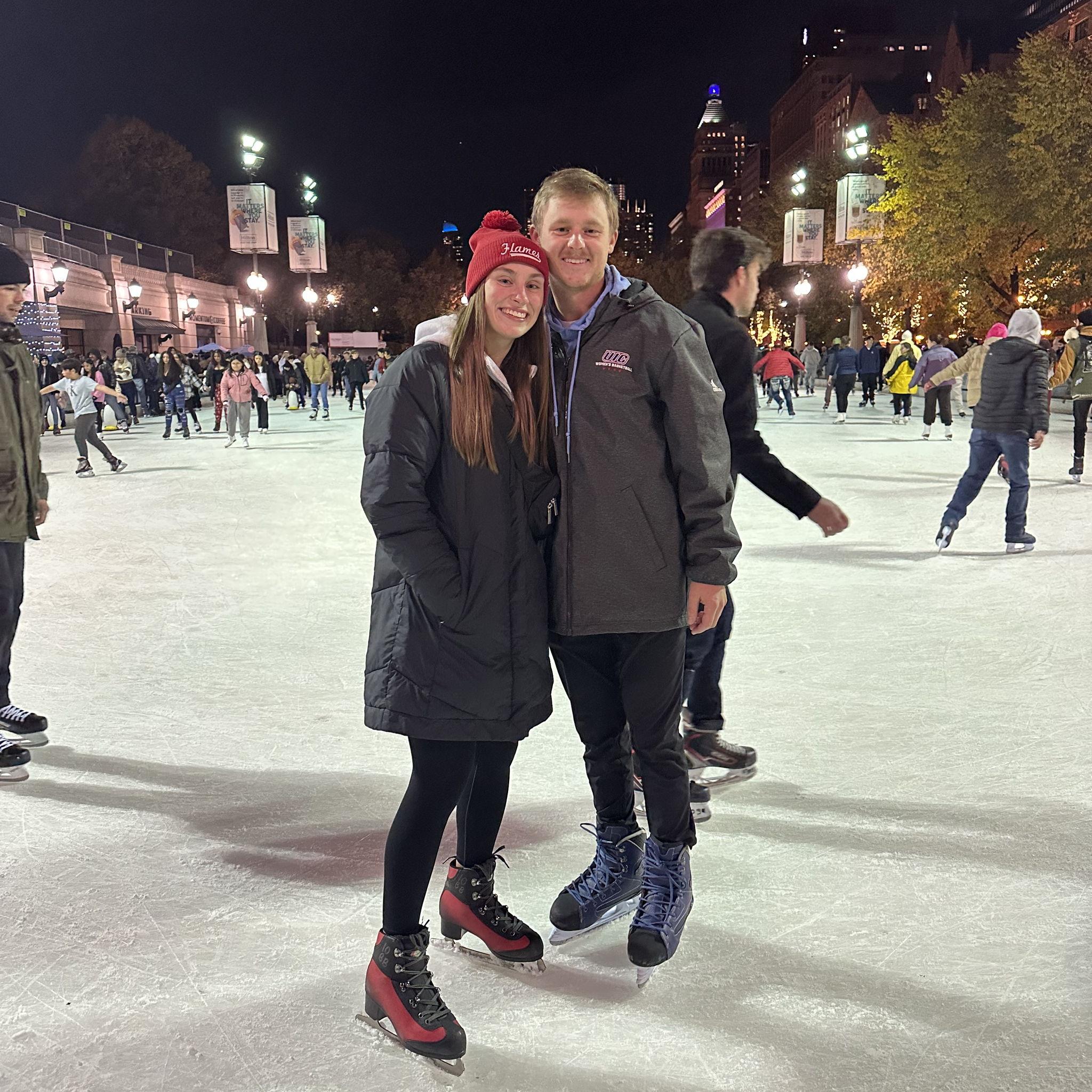 First and last time ice-skating... Benton should stick to golf