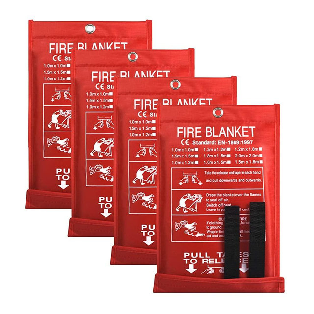 Fire Blanket Fire Guardian Blanket and Fire Blanket Fire Suppression Blankets for Kitchen, Bedroom, People- Energency Safety (40"x40") (White (4 Pack))