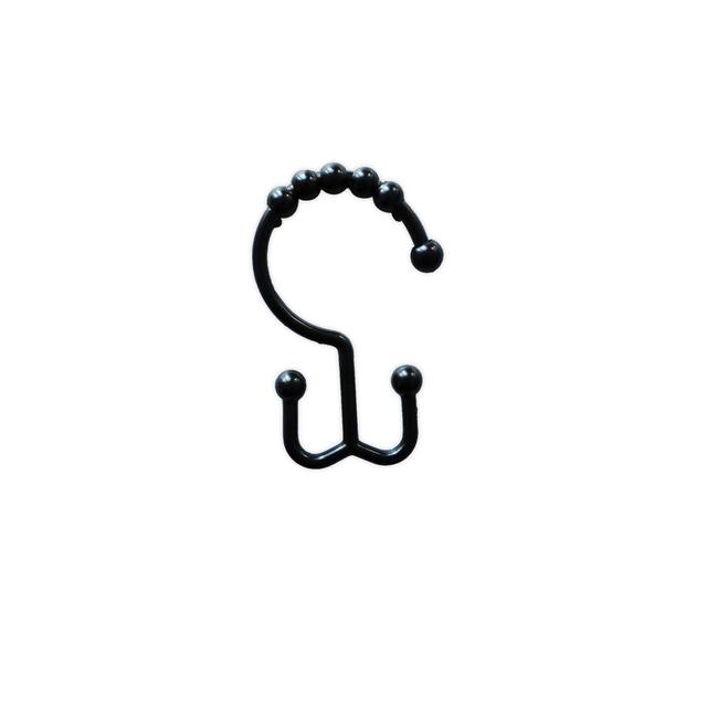Nestwell™ Double Roller Shower Curtain Hooks in Matte Black (Set of 12)
