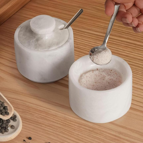 Marble Salt Cellar 3" White Celtic Salt