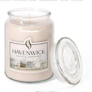Havenwick Vanilla Buttercream Soy Blend 22-oz Large Jar Candle, Long Lasting 110-130 Hour Burn Time with Single Cotton Wick, Relaxing Scented Candles for New Home Gift & Housewarming Parties