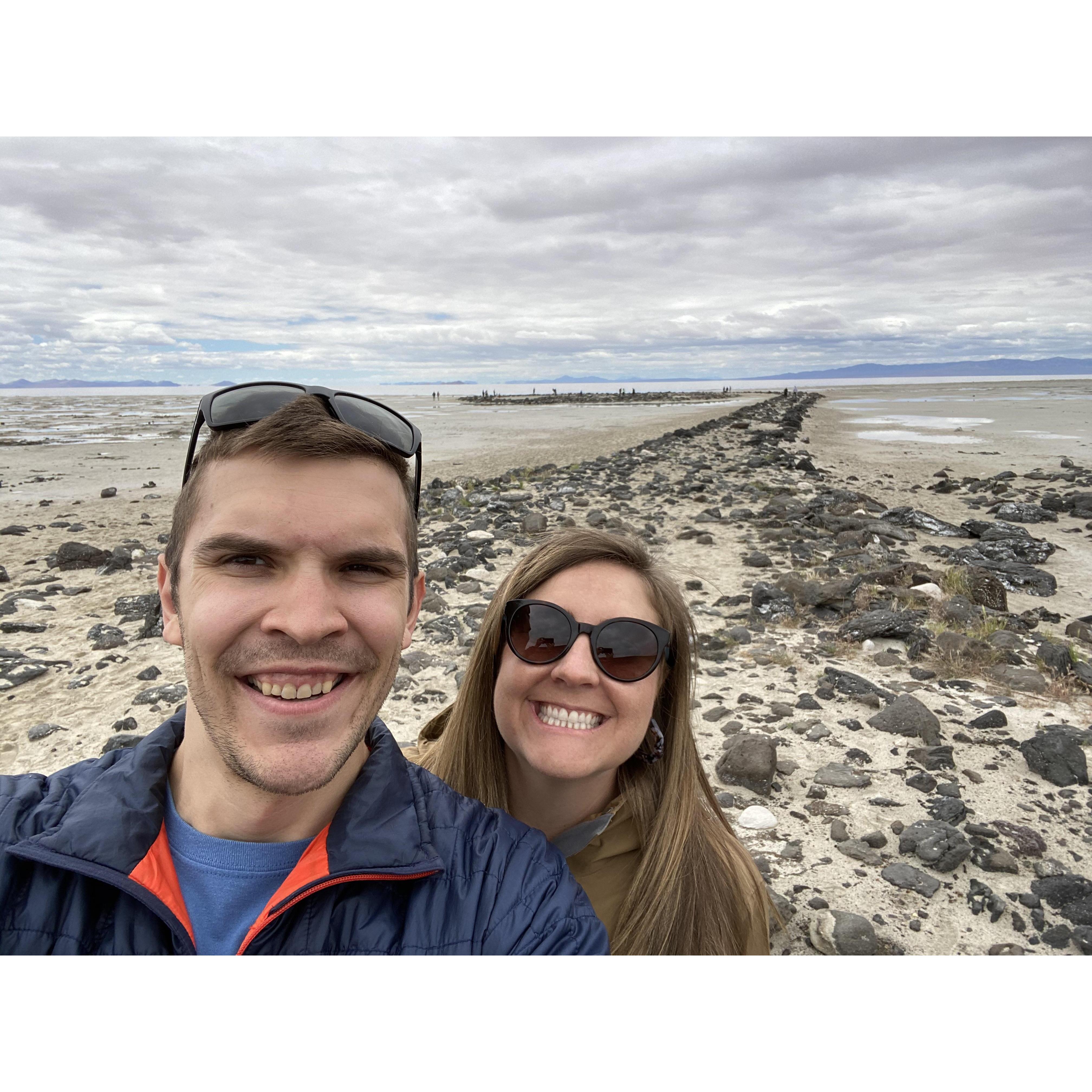 May 23rd, 2020: After weeks spent inside, Madison and Joel decided to take a short trip to the GSL Spiral Jetty, the Golden Spike National Historical Park, & the Northrop Grumman Rocket Garden!