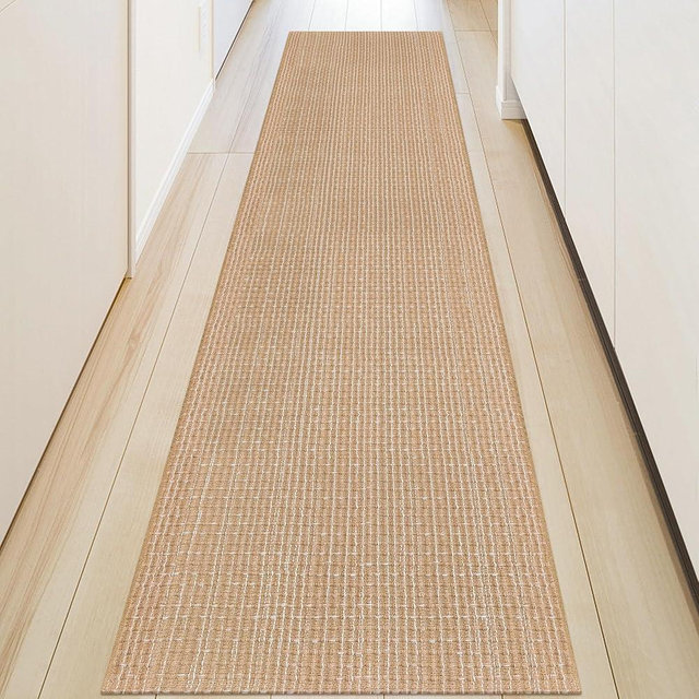 Fixseed Hallway Runner Rug Braided Rugs 3'x10' Beige Long Cotton Washable Rug Runner for Kitchen/Doorway/Bedroom/Bathroom/Living Room/Laundry/Indoor Outdoor Farmhouse Rugs