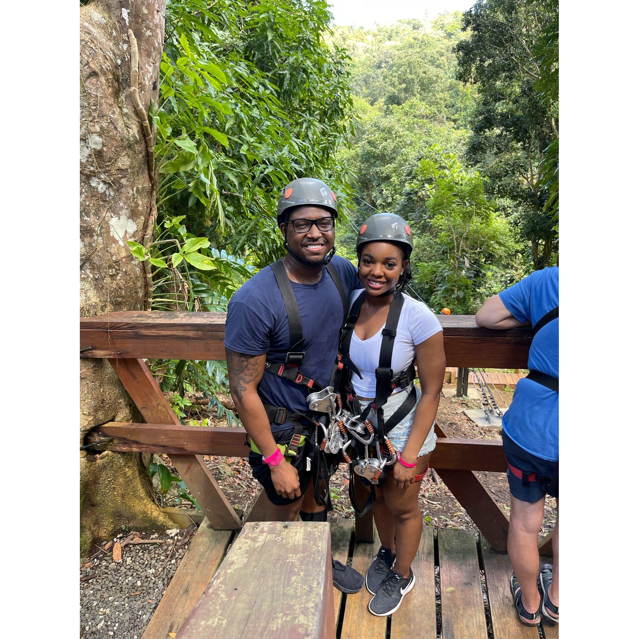 Zip-lining in Puerto Rico