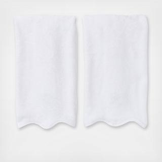 Scalloped Edge Hand Towel, Set of 2