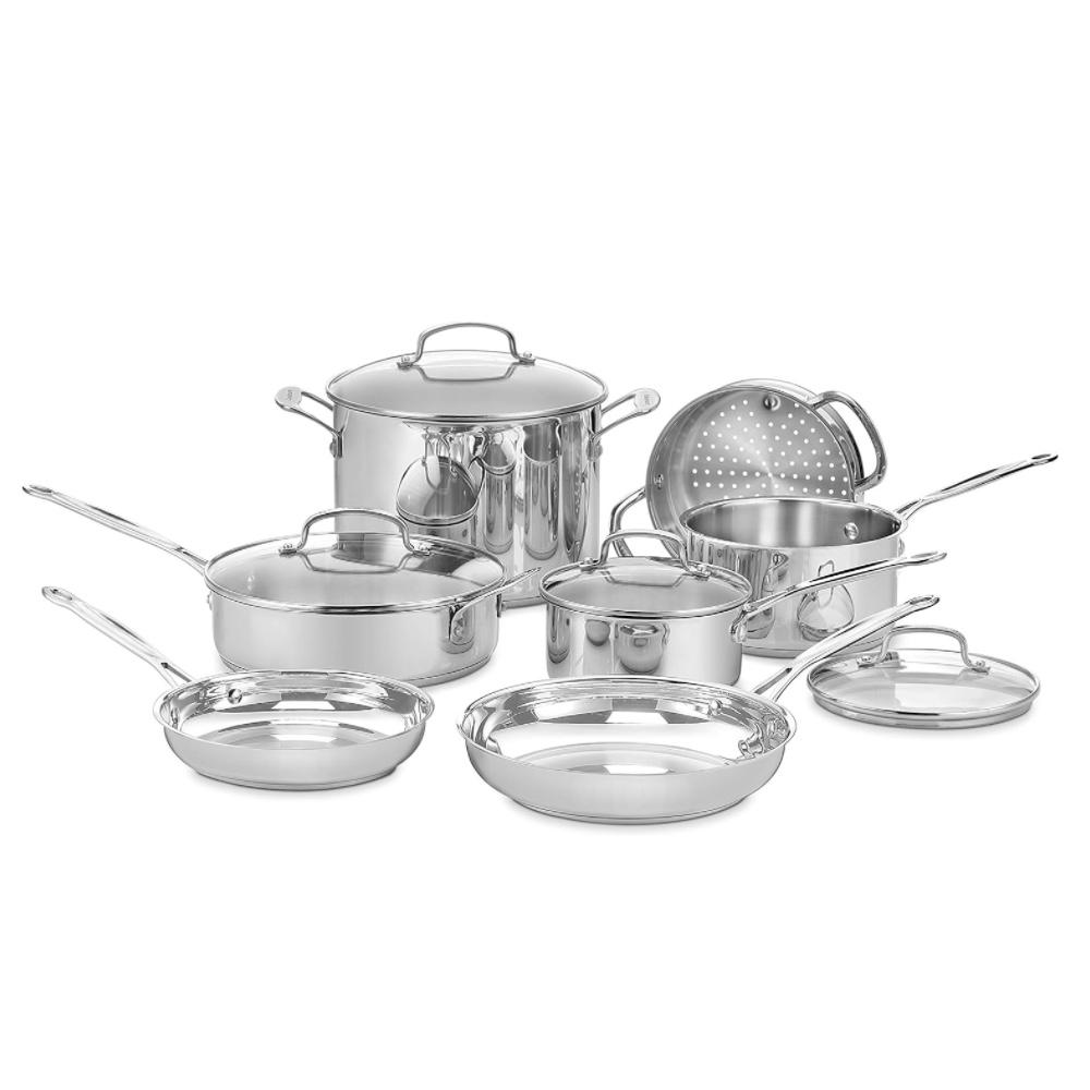 Cuisinart 11-Piece Cookware Set, Chef's Classic Stainless Steel Collection 77-11G