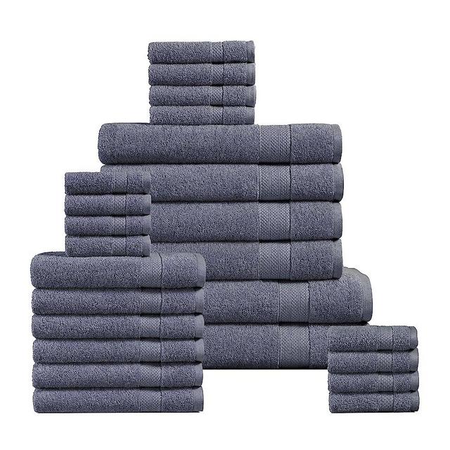 LANE LINEN 24 Piece Towels for Bathroom - 100% Cotton Zero Twist, Oversized Quick Dry Spa Towels, 2 Extra Large Bath Sheet, 4 Bath Towel, 6 Hand Towel, 8 Wash Cloths,4 Fingertip Towels - Cool Grey